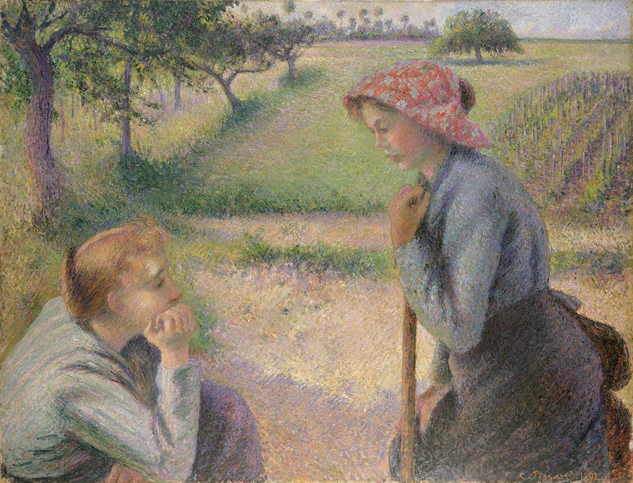 İki Genç Köylü Kadın, 1891-92. by Camille Jacob Pissarro