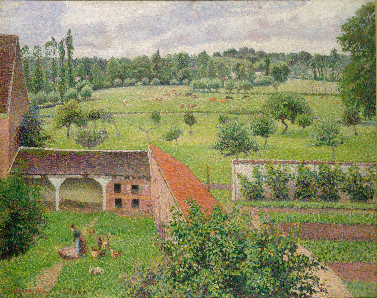 Penceremden Görünüm, Eragny-sur-Epte, 1886-1888 by Camille Pissarro