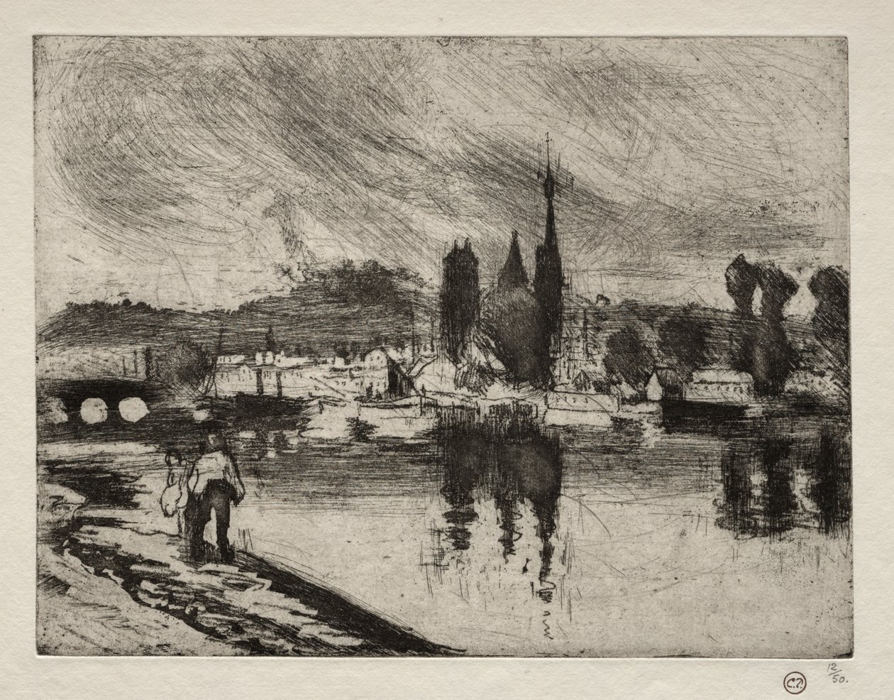 Rouen manzarası by Camille Pissarro