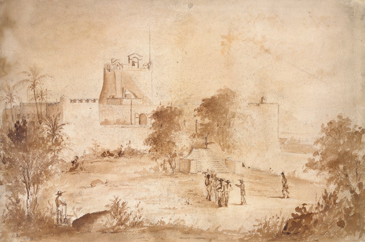 Askeri bir kalenin görünümü, Christiansfort, Charlotte Amalie, St Thomas, Batı Hint Adaları, 1852 by Camille Pissarro