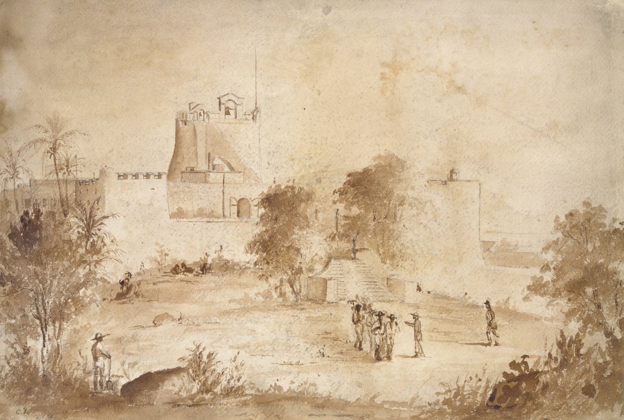 Askeri bir kalenin görünümü, Christiansfort, Charlotte Amalie, St Thomas, Batı Hint Adaları by Camille Jacob Pissarro