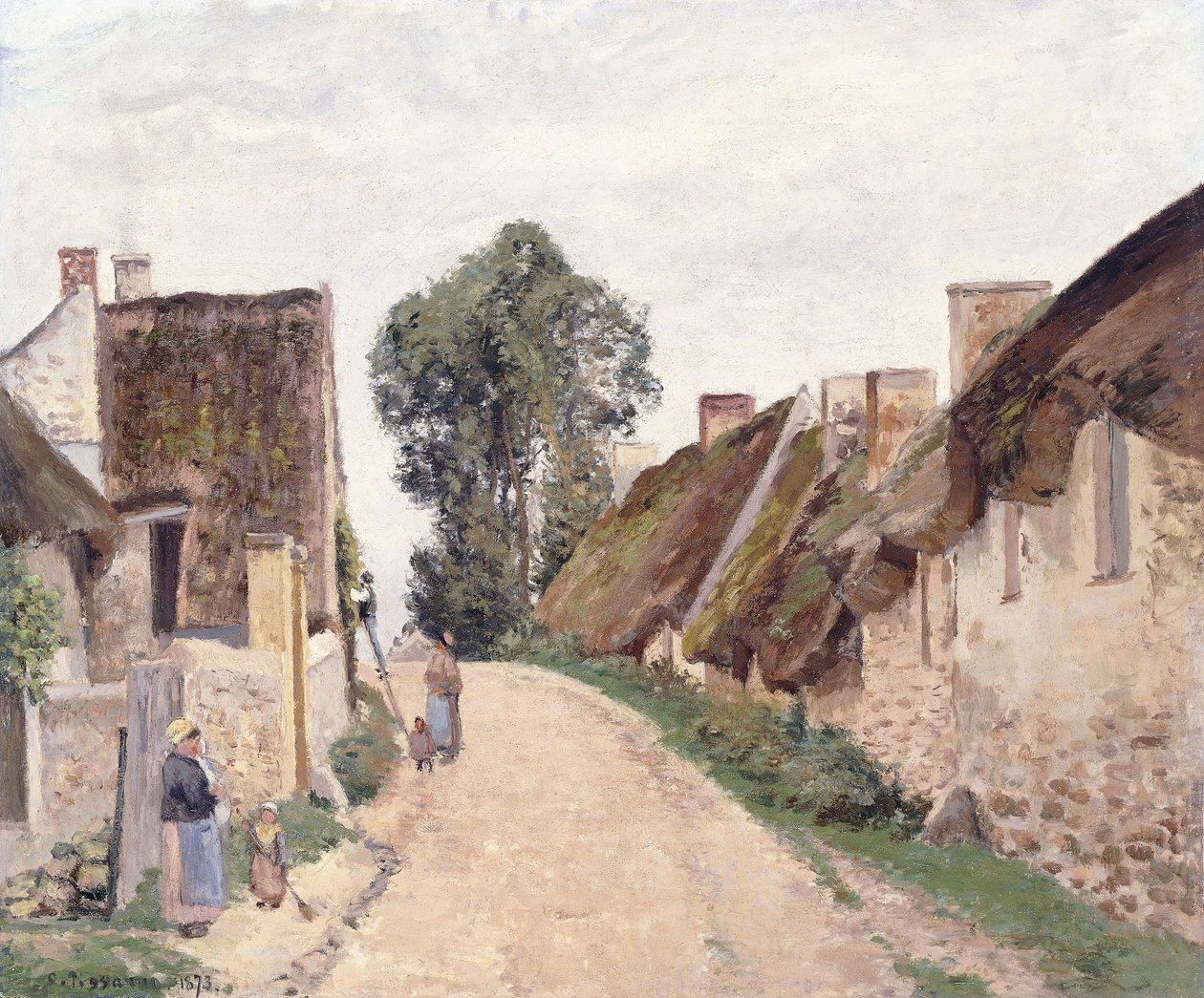 Köy Sokağı, Auvers-sur-Oise, 1873 by Camille Jacob Pissarro