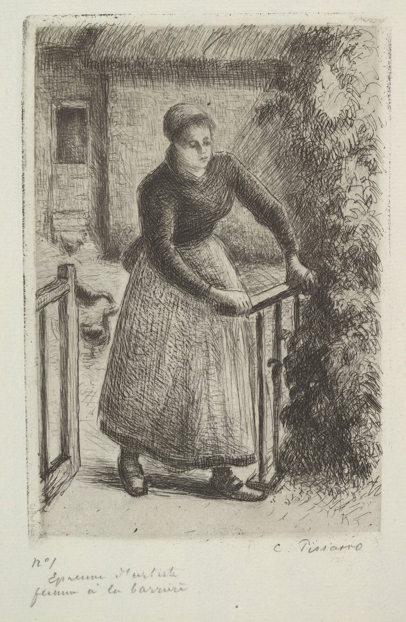 Kapıdaki Kadın, 1889. by Camille Jacob Pissarro