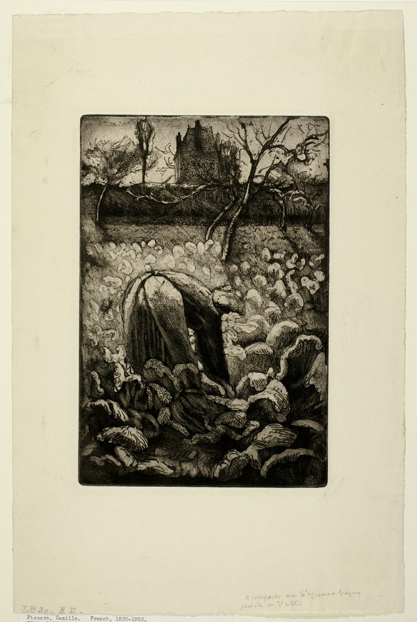 Mutfak bahçesindeki kadın by Camille Pissarro