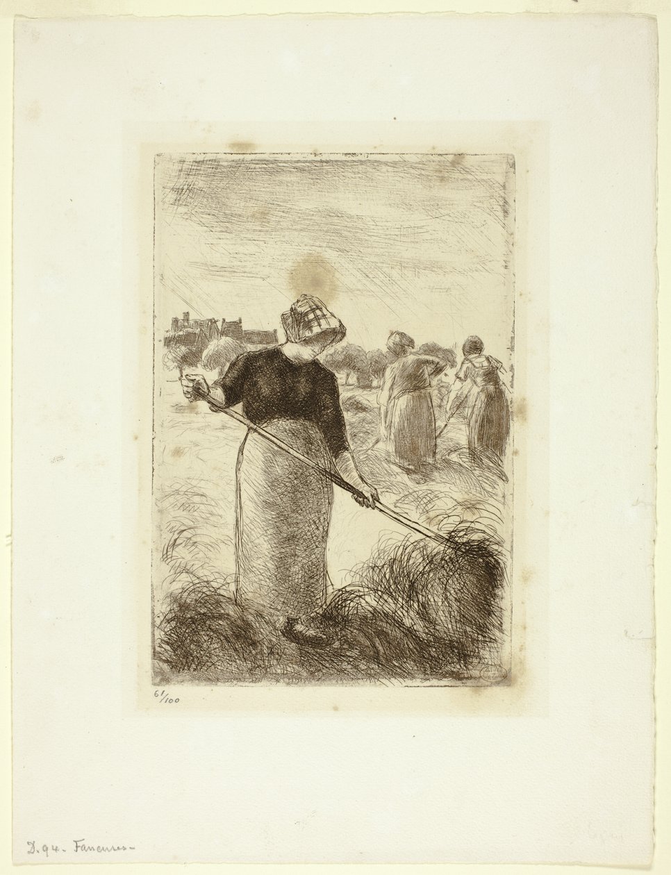 Saman savuran kadınlar by Camille Pissarro