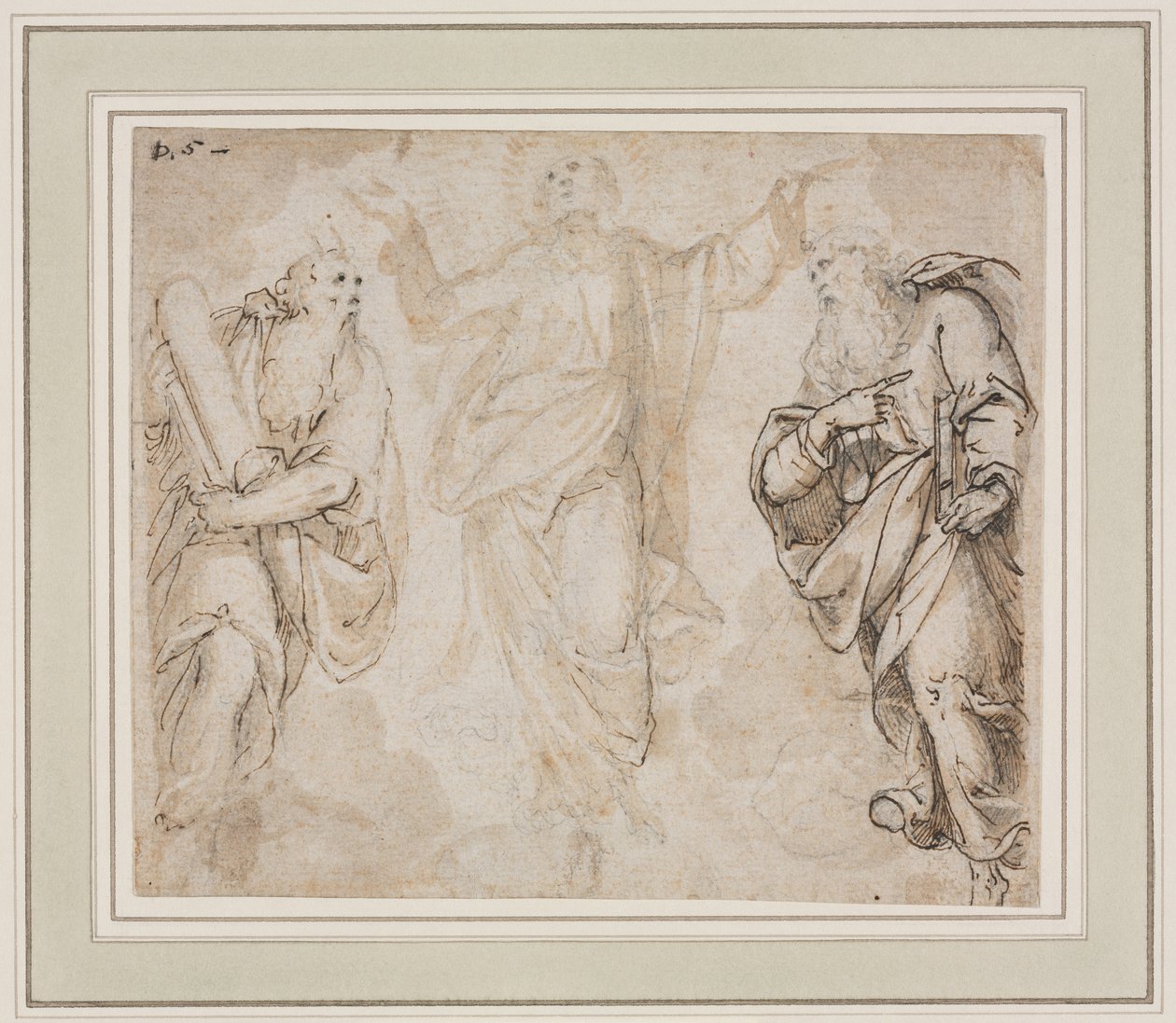Başkalaşım recto, Ellerin Çalışması verso, c. 1590. by Camillo Procaccini