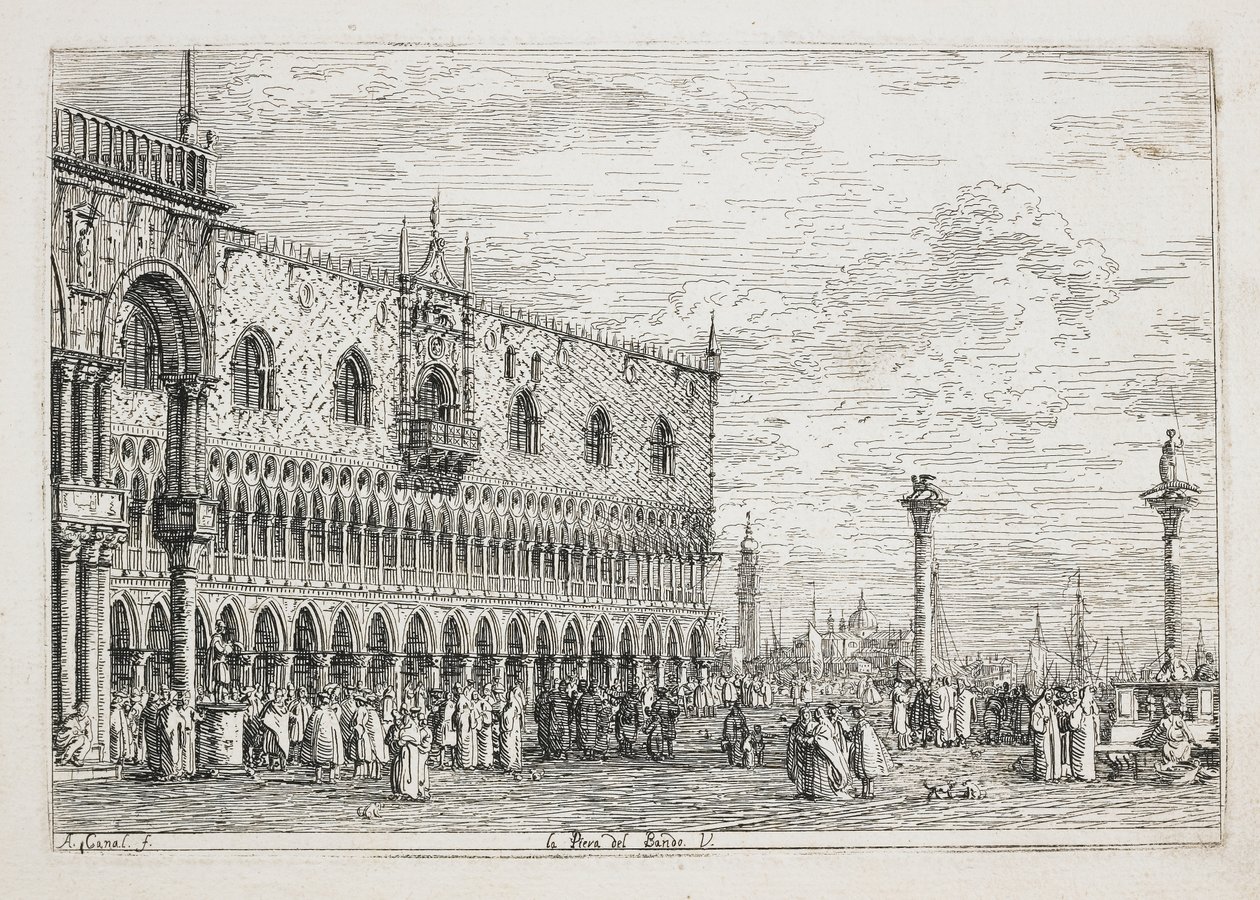 La Piera del Bando (Bildiri Taşı, Venedik), 1740-1745 by Giovanni Antonio Canal