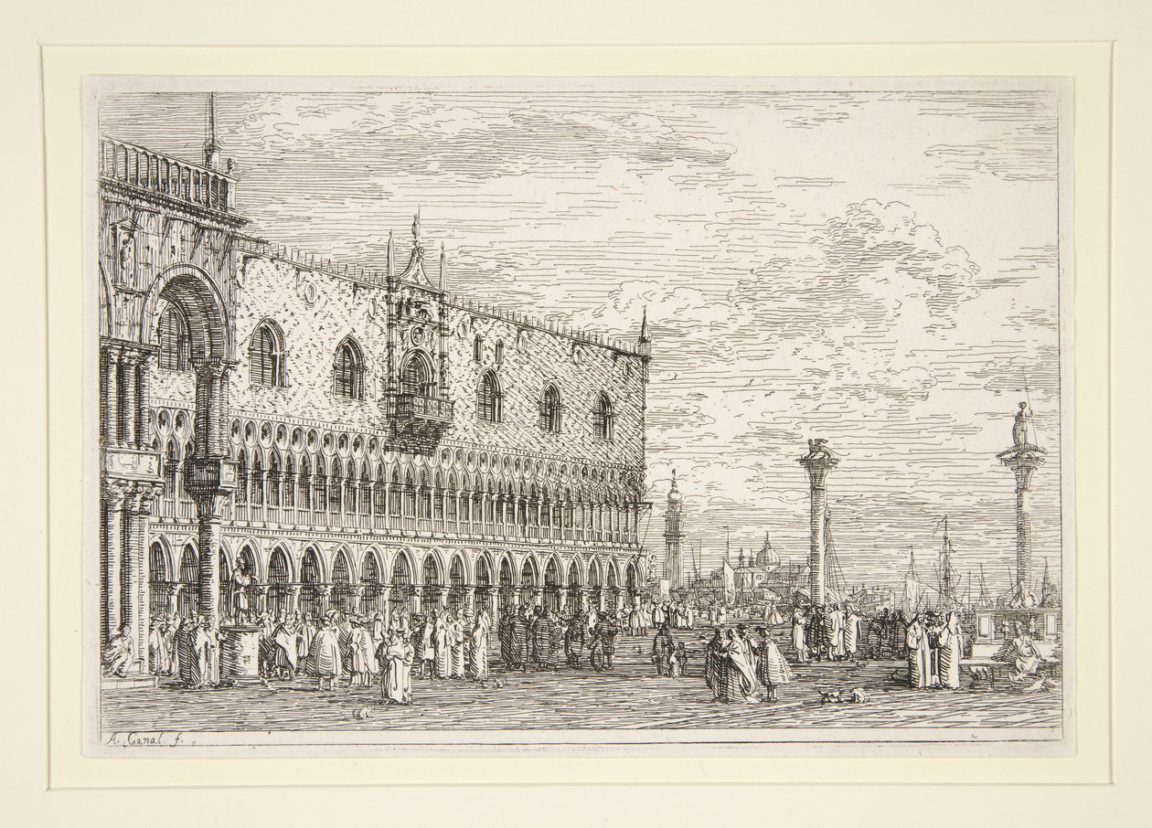 La Piera del Bando, V., Vedute (Görüntüleme) dizisinden by Canaletto (Giovanni Antonio Canal)