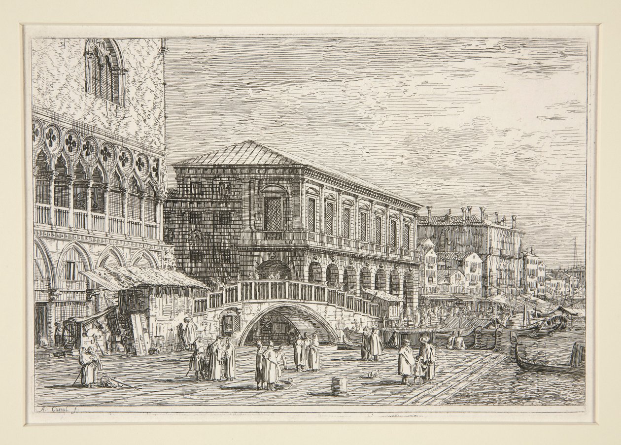 Le Preston, V., (The Prison, Venice]), Vedute (Görüntüler) dizisinden by Canaletto (Giovanni Antonio Canal)
