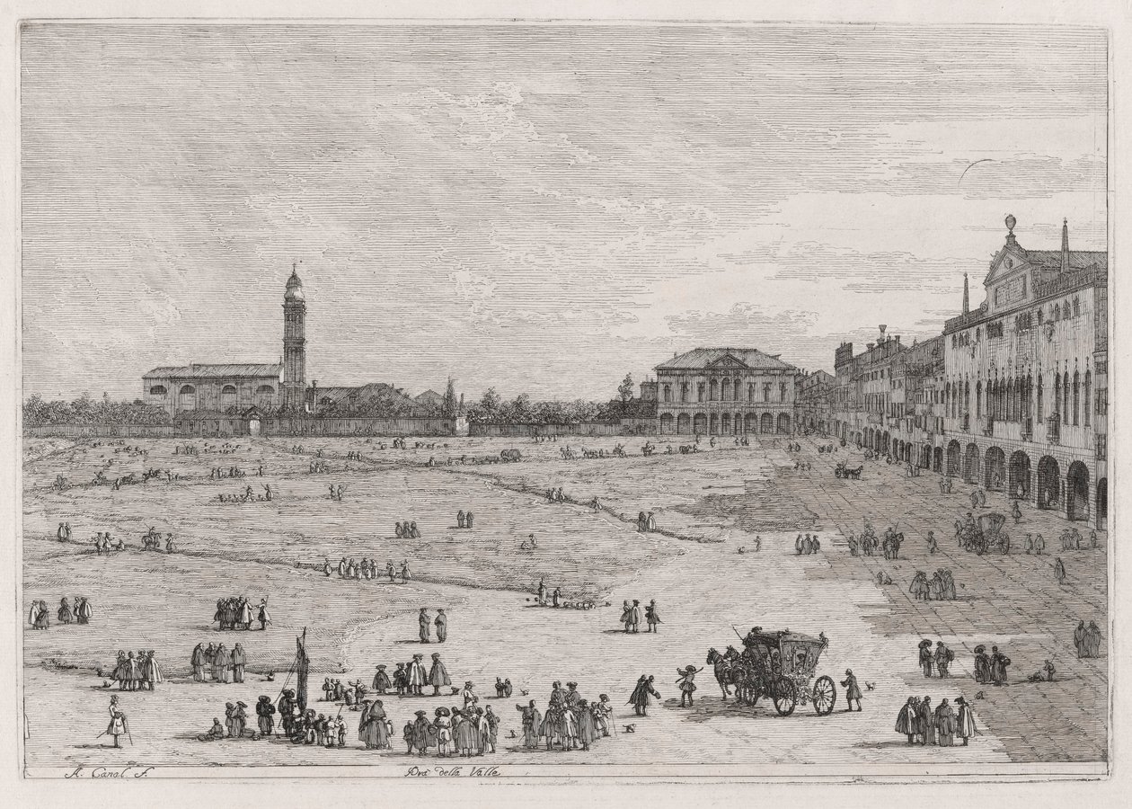 pr? della Valle (Prato della Vale), Vedute (Görüntülemeler) dizisinden by Canaletto (Giovanni Antonio Canal)