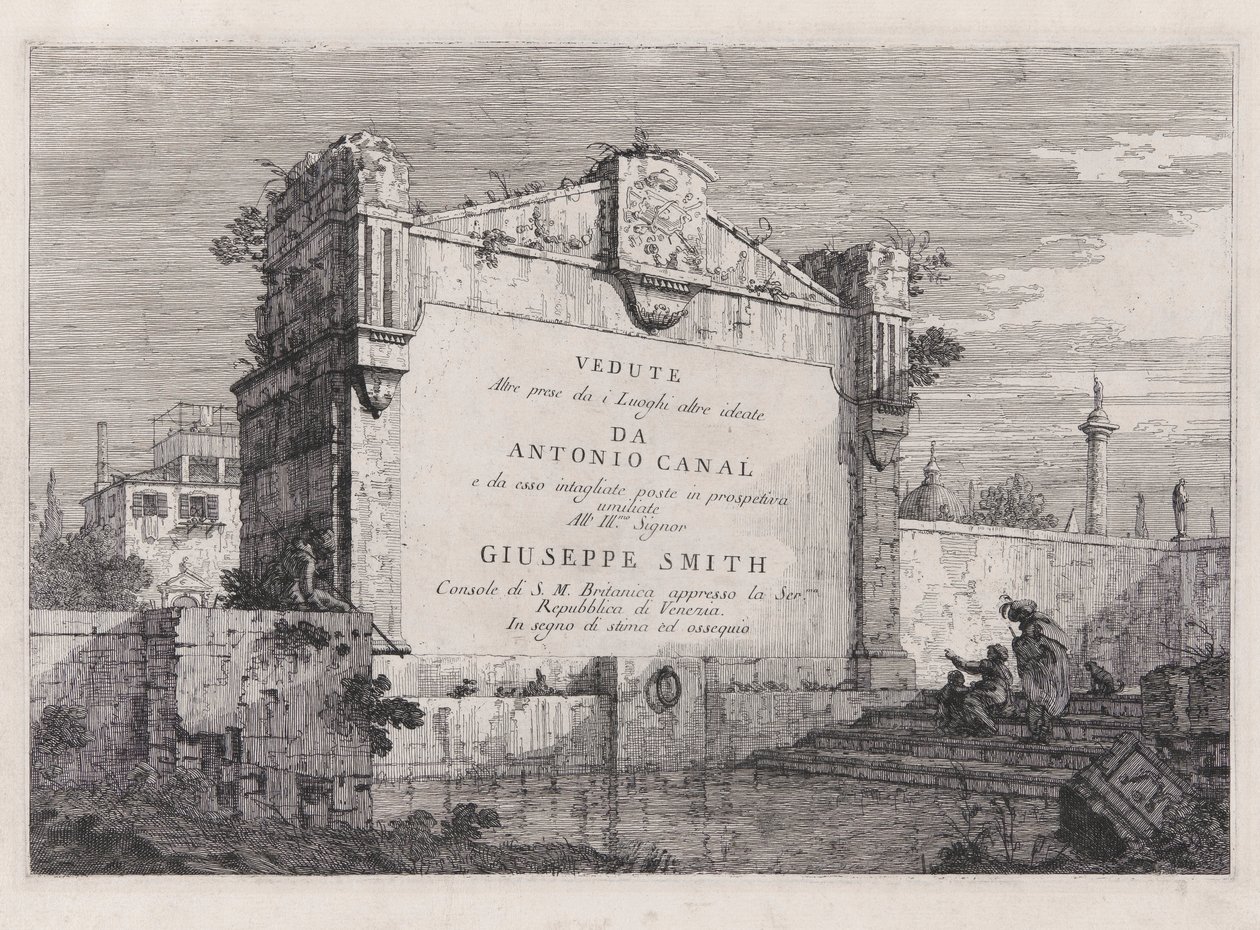 Vedute dizisinden Başlık Plakası (Görüntüler) by Canaletto (Giovanni Antonio Canal)
