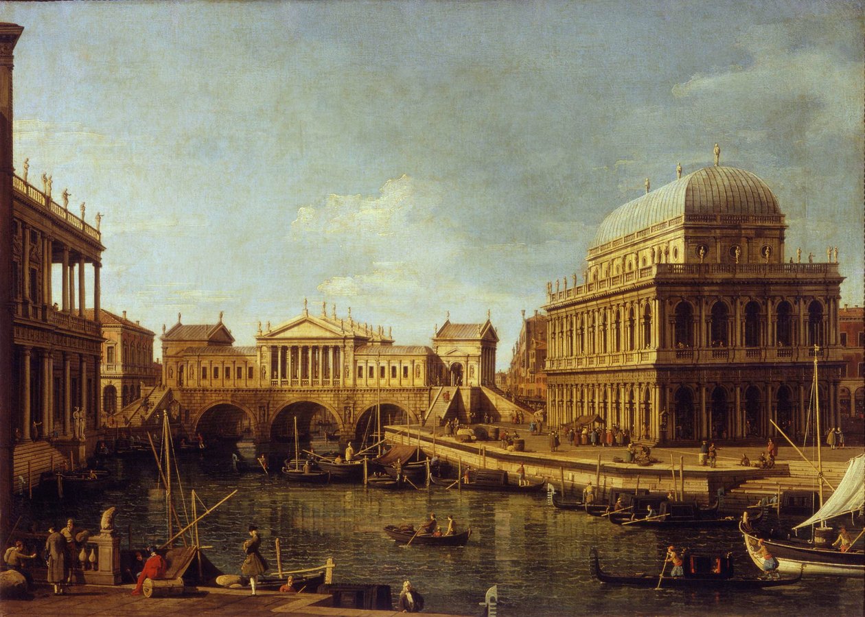 Palladyan mimarisiyle Capriccio, 1757-1759 by Canaletto
