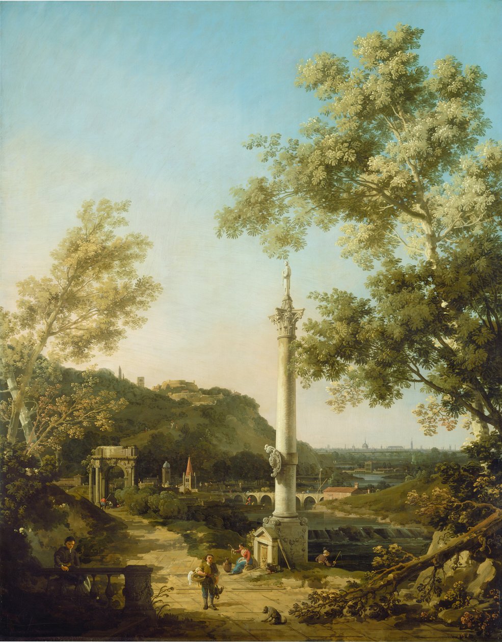Sütunlu İngiliz Peyzaj Capriccio, c. 1754. by Canaletto