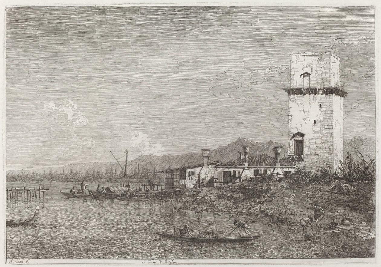 Malghera Kulesi, c. 17351746. by Canaletto
