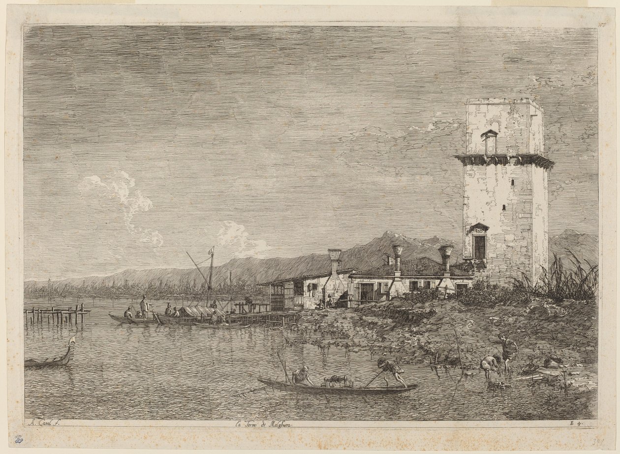 Malghera Kulesi, c. 17351746. by Canaletto