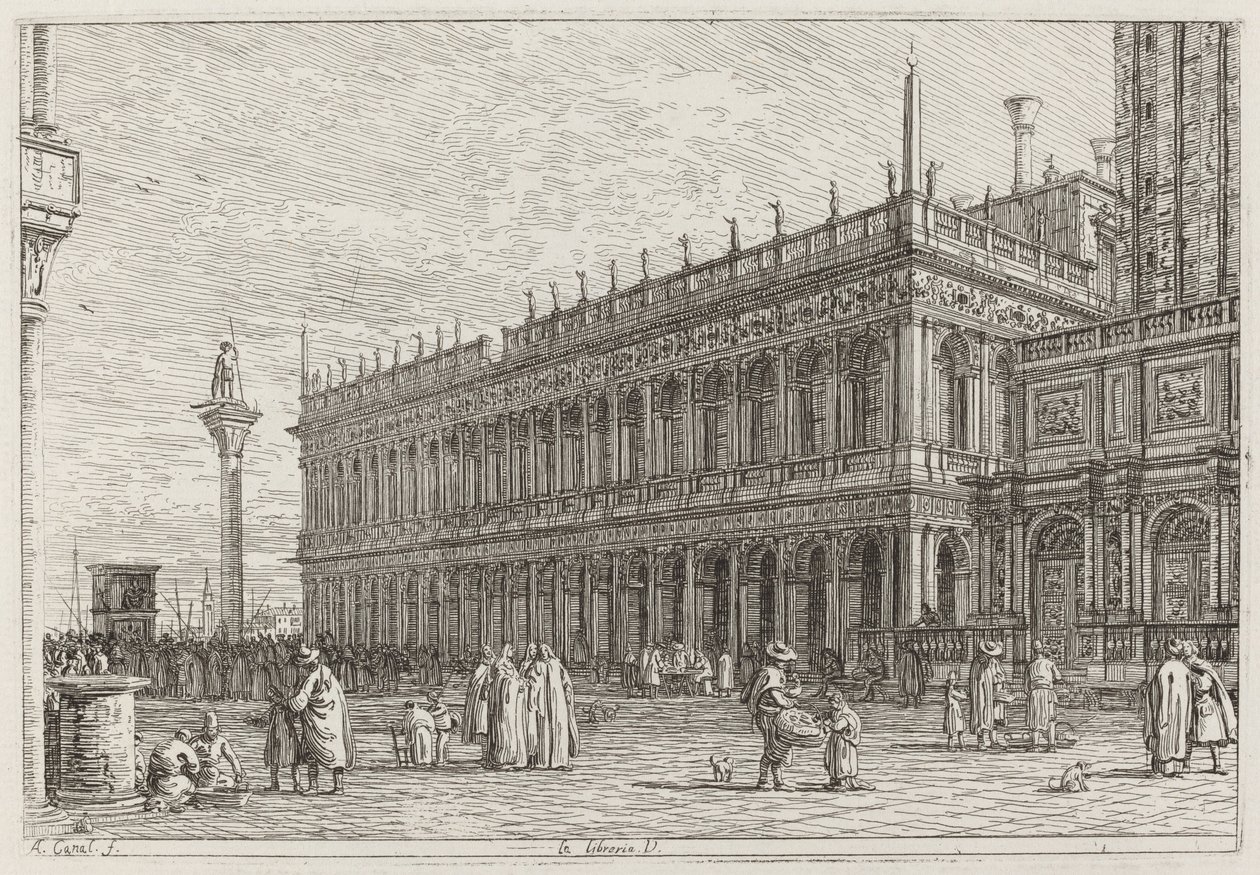 Kütüphane. V. [sol üst] by Canaletto