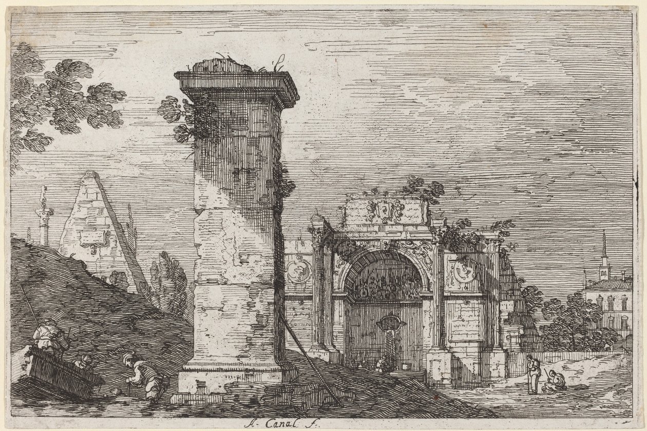 Yıkılmış Anıtlarla Peyzaj, c. 17351746. by Canaletto