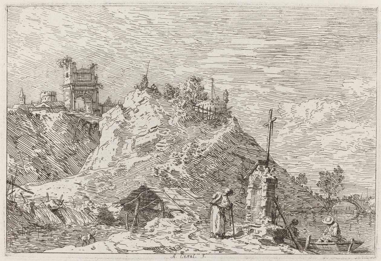Hacı ile Namazda Manzara [sol üst] by Canaletto