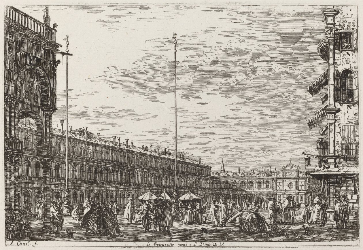 Le Procuratie niove e S. Ziminian V. [sağ üst], c. 17351746. by Canaletto