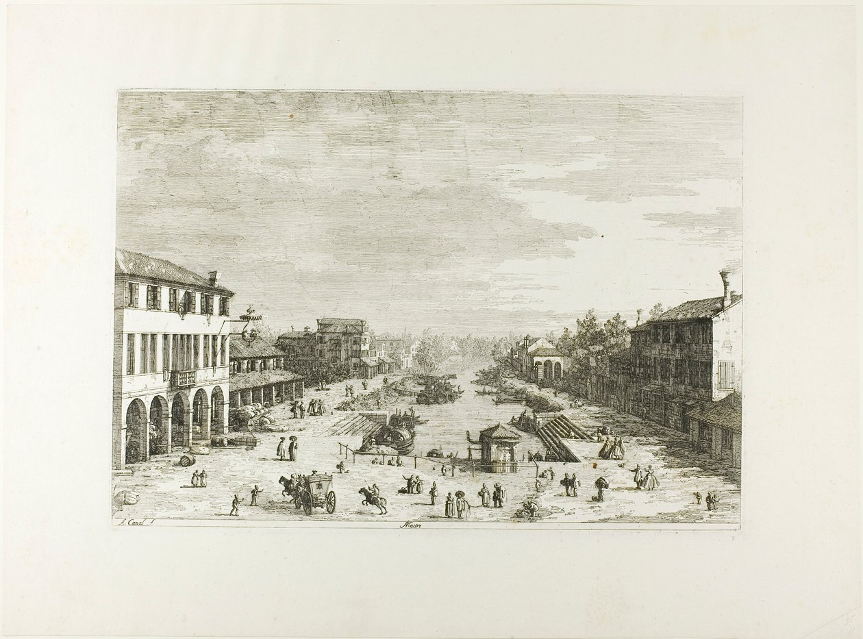 Vedute'den Mestre by Canaletto
