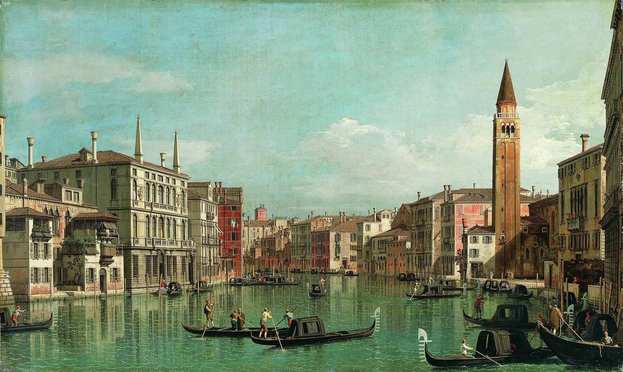Büyük Kanal, Venedik, Güneydoğuya Bakmak, Sağda Campo della Carità, 1730