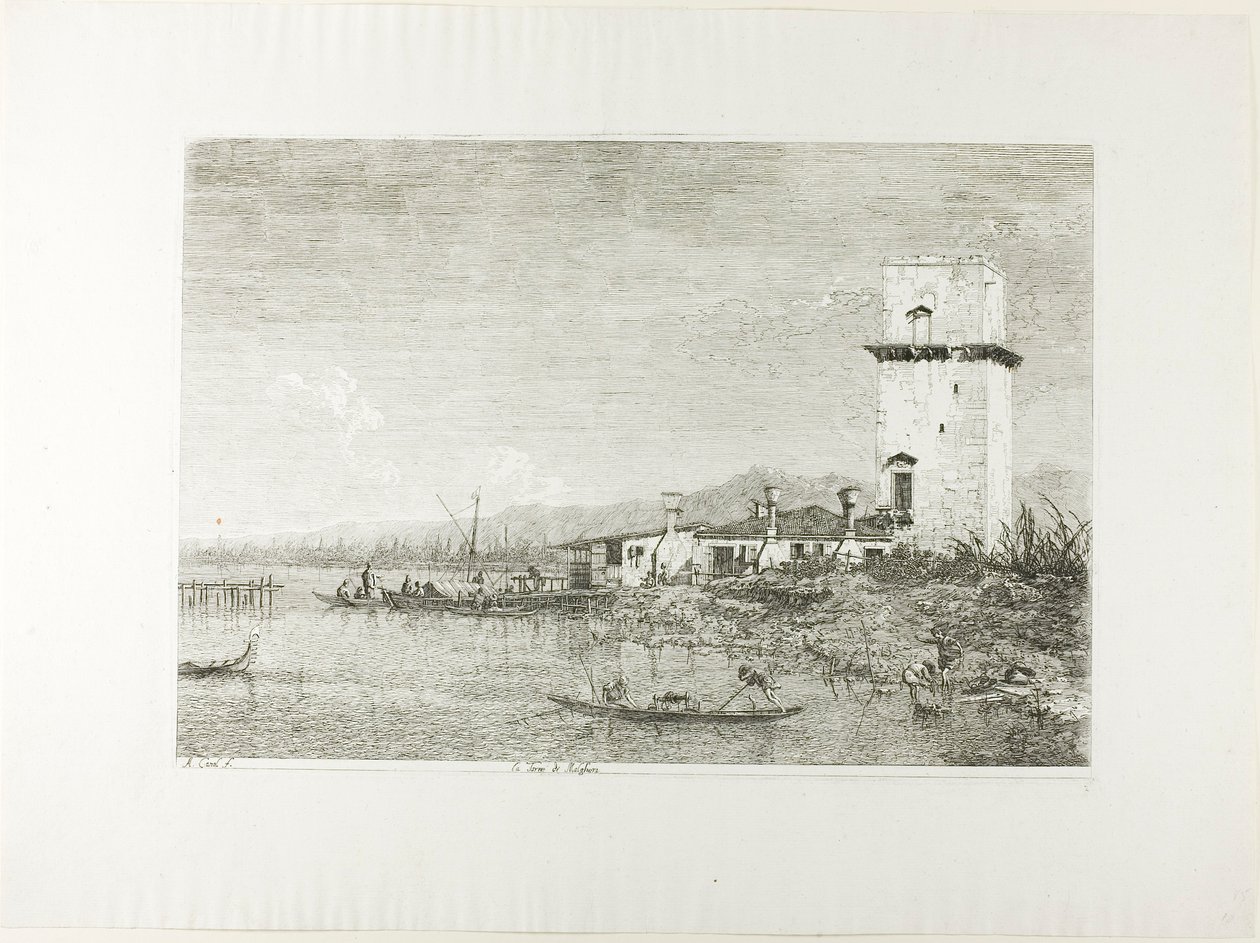 Vedute'den Malghera Kulesi by Canaletto