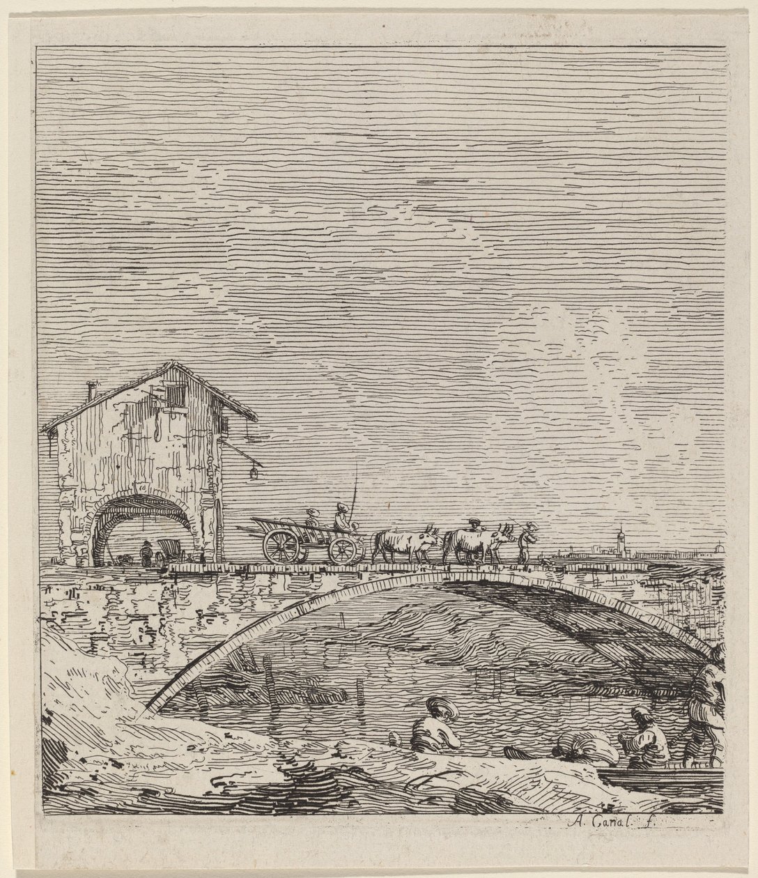 Köprüden Geçen Vagon, c. 17351746. by Canaletto