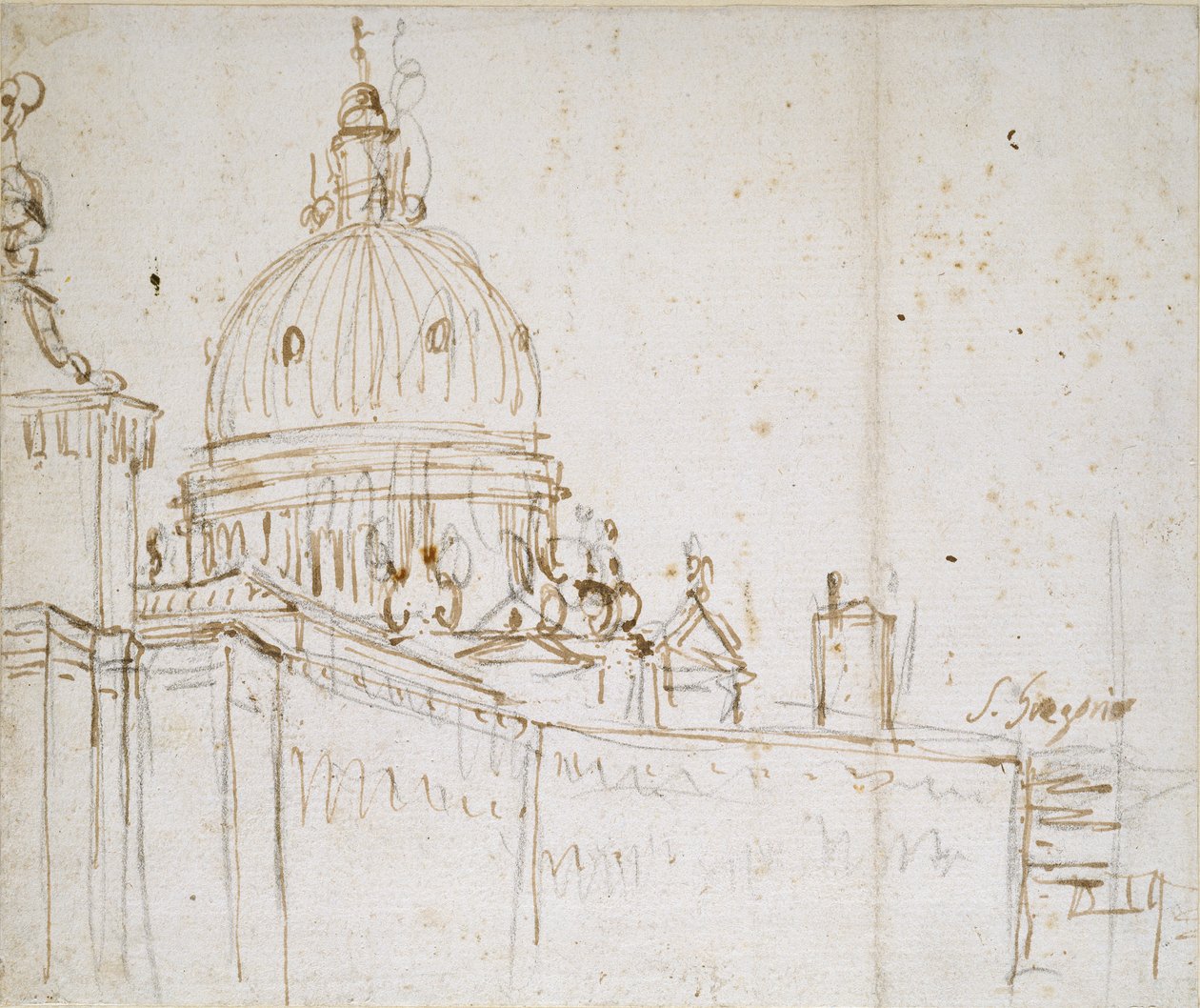 Venedik: Dogana di Mare ve S. Maria della Salute, 18. yüzyılın ortaları by Canaletto