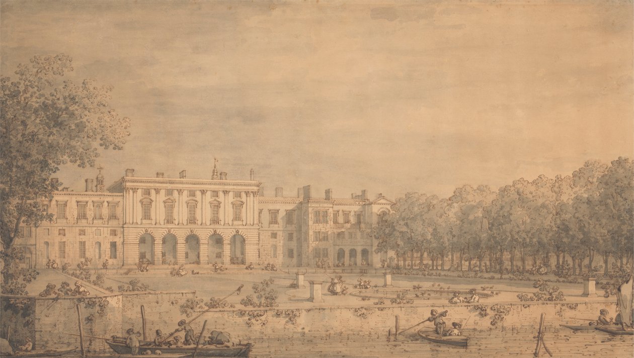 Thames Nehri'nden Eski Somerset Evi'nin görünümü by Canaletto