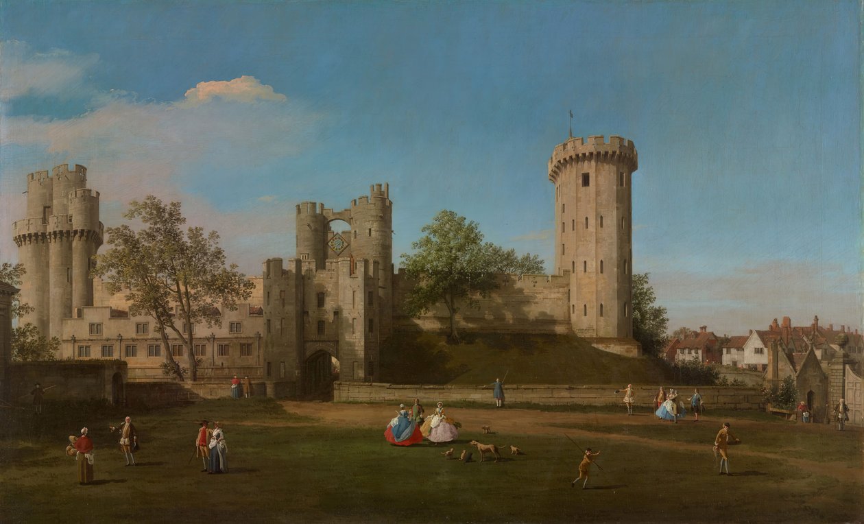 Warwick Kalesi, Dış Mahkemeden Doğu Cephesi, 1752. by Canaletto