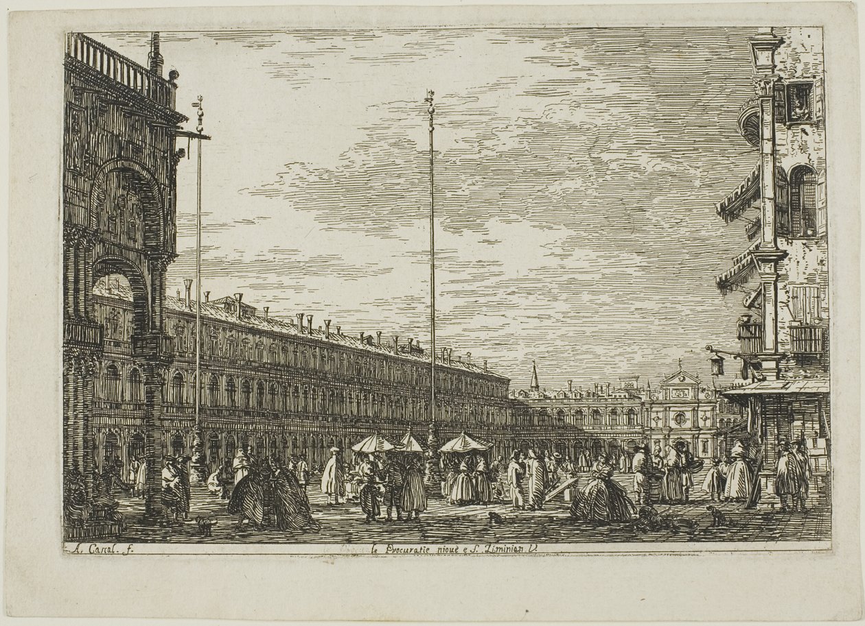 le Procuratie niove e S. Ziminian V., Vedute'den by Canaletto