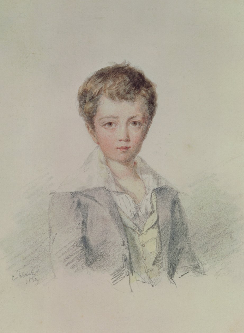 Maurice Sand (1823-89) (kağıt üzerinde pastel) by Candide Blaize