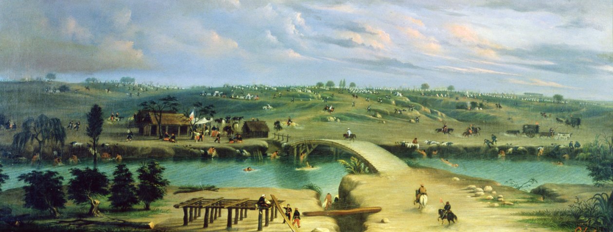 Arjantin, San Lorenzo Nehri'nin diğer tarafında Arjantin Kampı by Candido Lopez