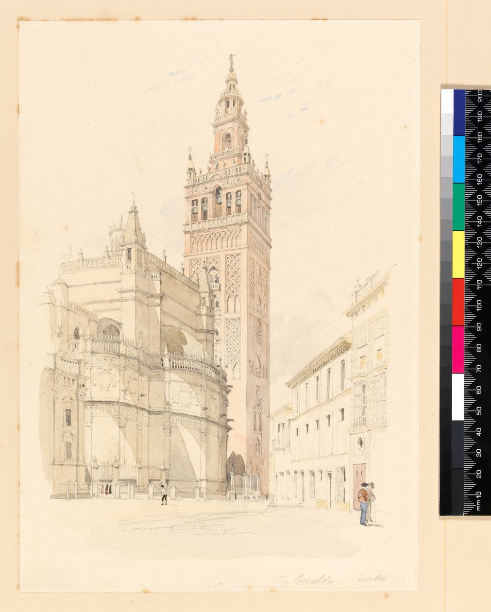 Giralda, Sevilla, c.1846 (kalem ve wc) by Canon G. F. Weston