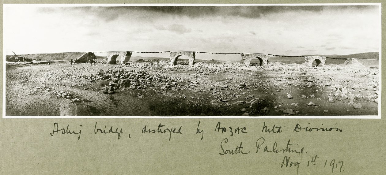 ANZAC Atlı Tümeni tarafından yıkılan Asluj Köprüsü, 1 Kasım 1917 by Capt. Arthur Rhodes