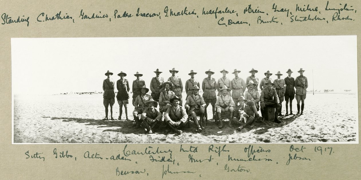 Canterbury Atlı Tüfek Subayları, Ekim 1917 by Capt. Arthur Rhodes