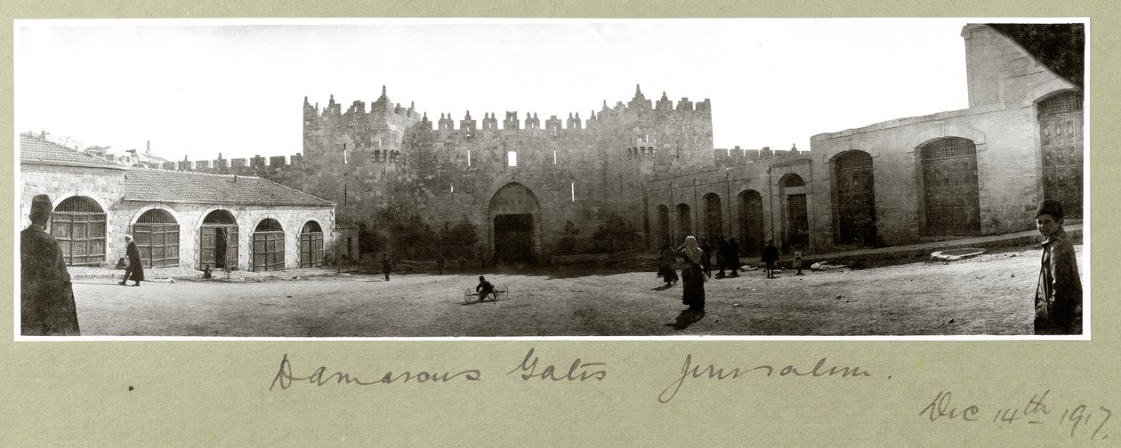 Damascus Gate, Jerusalem, 14th December 1917  by Capt. Arthur Rhodes