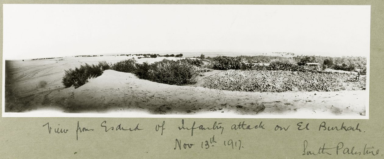 ಎಲ್ ಬುರ್ಕಾ, 13ನೇ ನವೆಂಬರ್ 1917 ಟರ್ಕ್‌ನಲ್ಲಿನ ಪದಾತಿದಳದ ದಾಳಿಯ ಎಸ್ಡುಡ್‌ನಿಂದ ನೋಟ by Capt. Arthur Rhodes