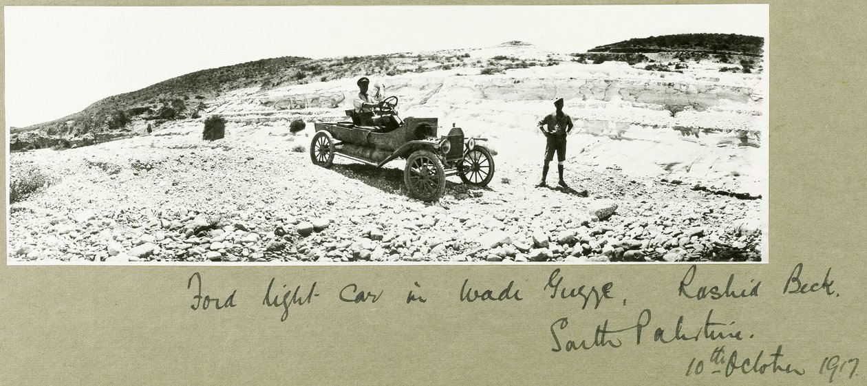 Wadi Guzzeh, Rashid Beck, Güney Filistin, Ekim 1917'de Ford hafif araba by Capt. Arthur Rhodes