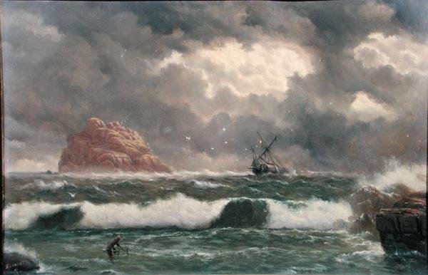 Fırtınalı Sahil Manzarası (gemide petrol) by Capt. John Haughton Forrest