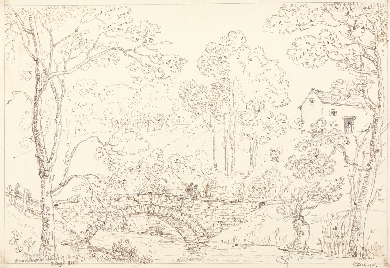 Loweswater Kilisesi yakınlarındaki köprü, 2 Ağustos 1835 by Capt. Thomas Hastings