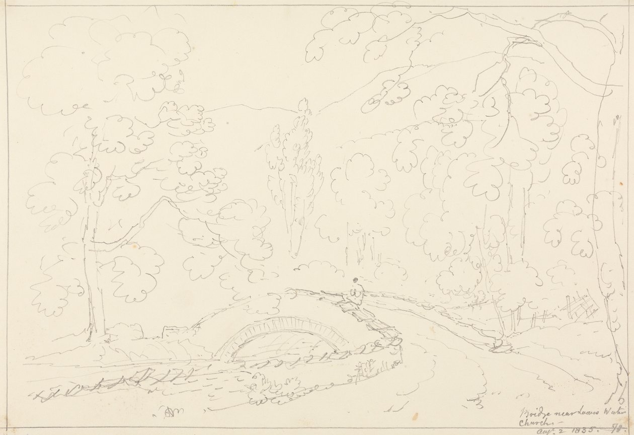 Loweswater Kilisesi yakınlarındaki köprü, 2 Ağustos 1835 by Capt. Thomas Hastings