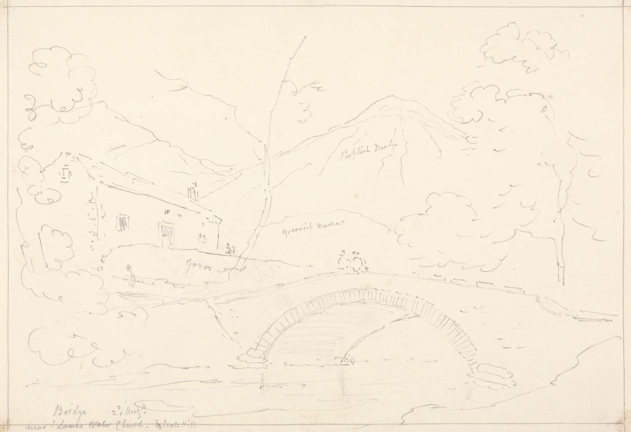 Scale Hill'deki Loweswater Kilisesi yakınlarındaki köprü, 2 Ağustos by Capt. Thomas Hastings