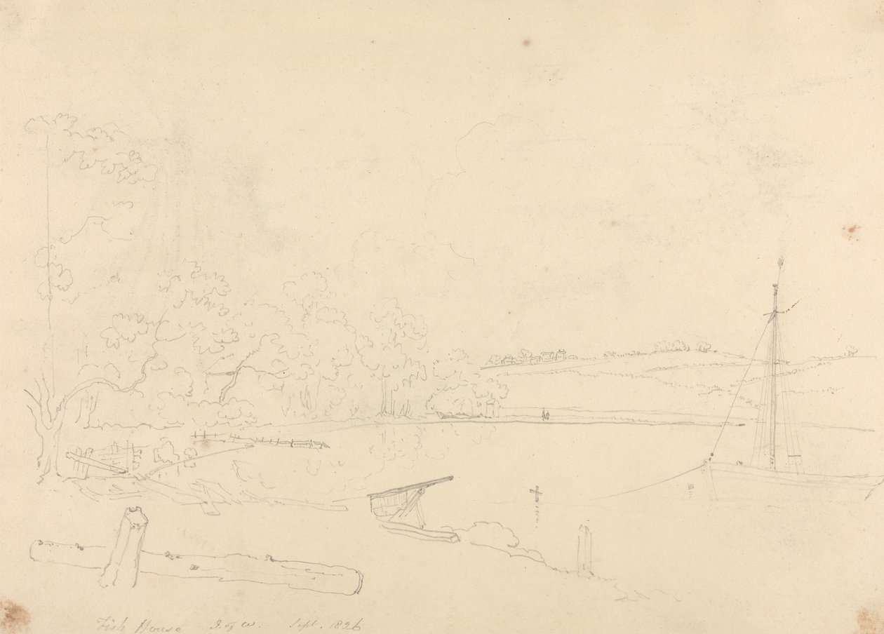 Balık Evi, Wight Adası, Eylül 1826 by Capt. Thomas Hastings