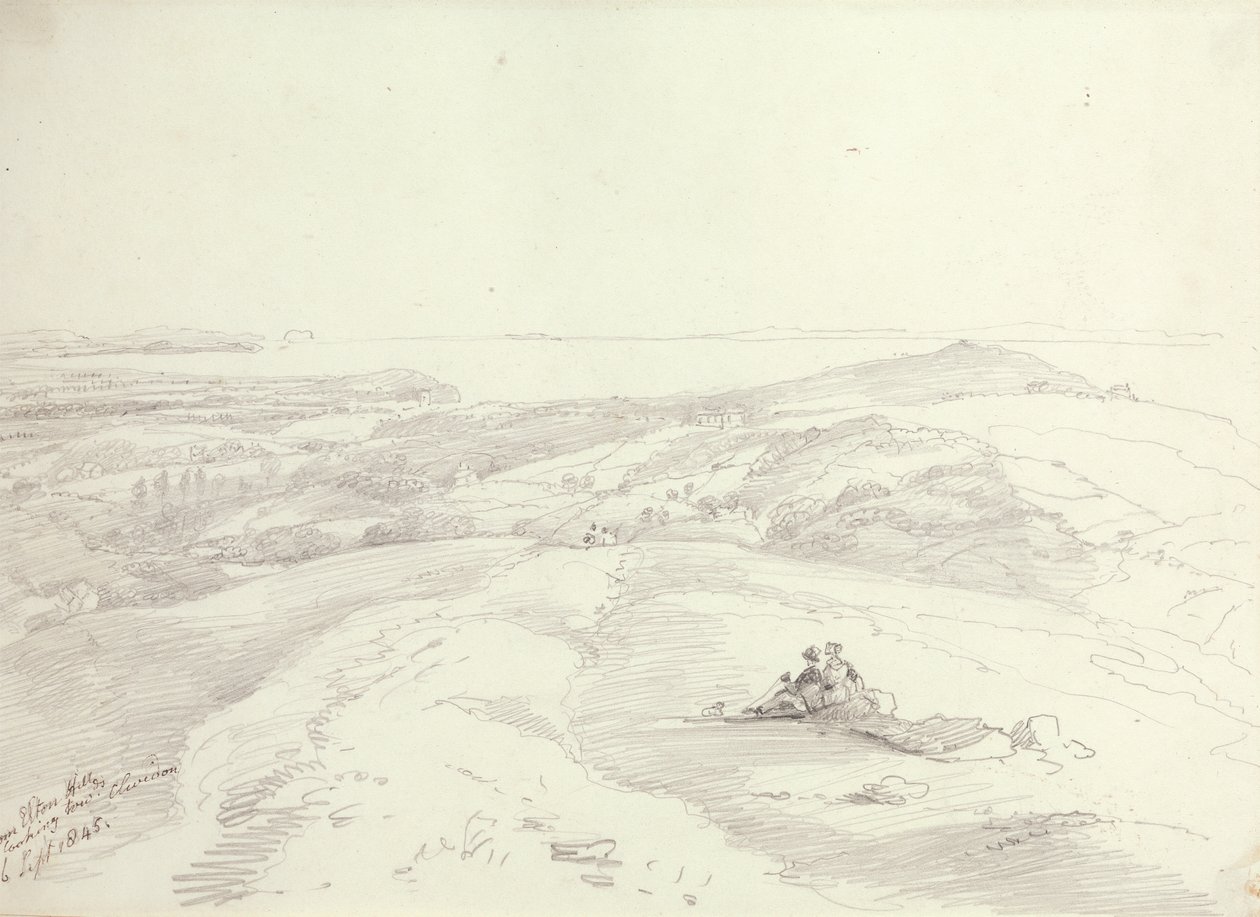 Elton Hills'ten Clevedon'a Bakış, 6 Eylül 1845 by Capt. Thomas Hastings