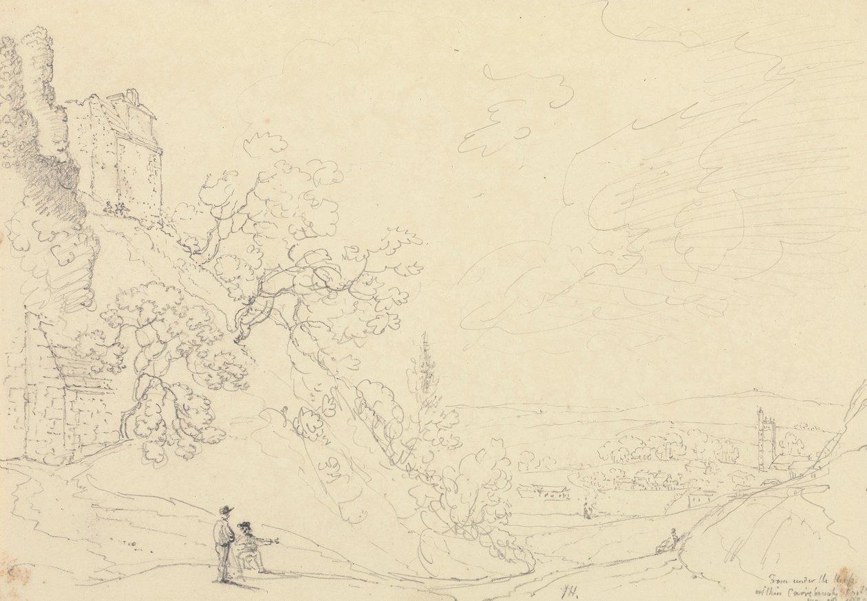 Carisbrooke Kalesi içindeki Kalenin altından, 18 Mayıs 1829 by Capt. Thomas Hastings