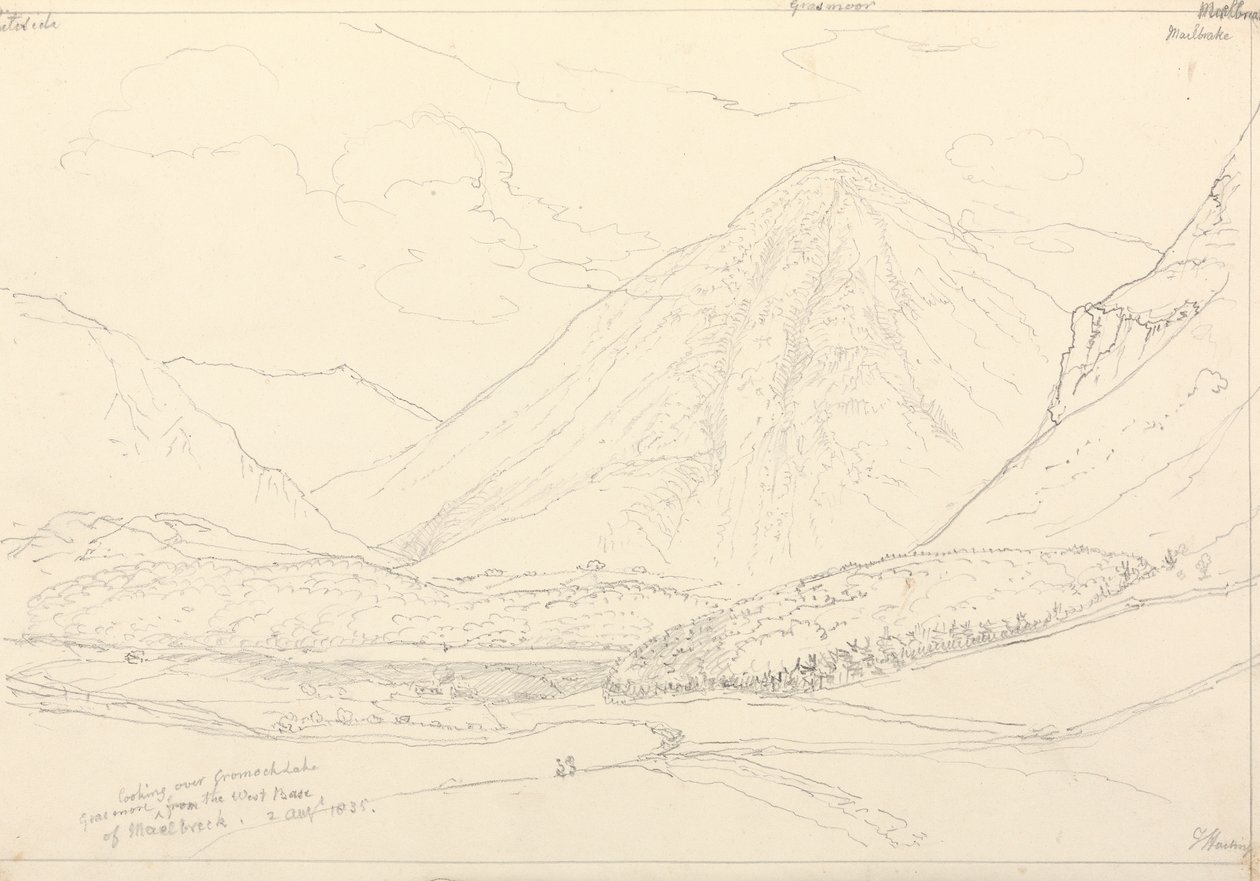 Mellbreak'in Batı Üssü'nden Grasmoor, 2 Ağustos 1835 by Capt. Thomas Hastings