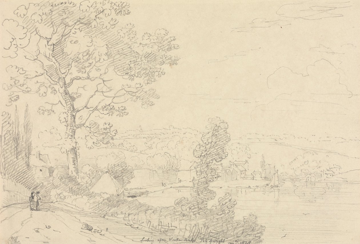 Wootton Köprüsü'ne bakıldığında, Wight Adası, Ağustos 1828 by Capt. Thomas Hastings