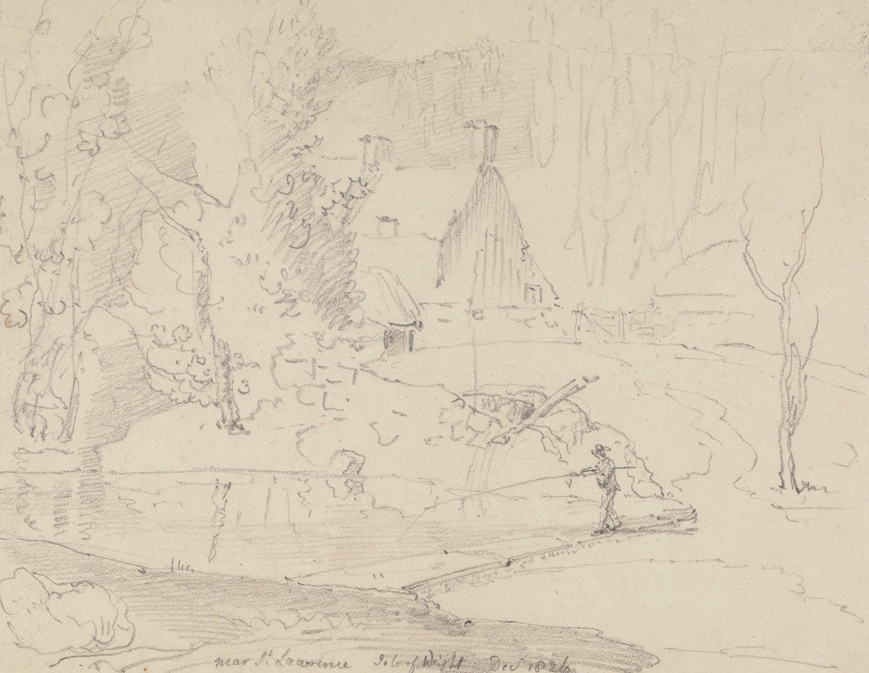 Saint Lawrence yakınlarında, Wight Adası, Aralık 1826 by Capt. Thomas Hastings