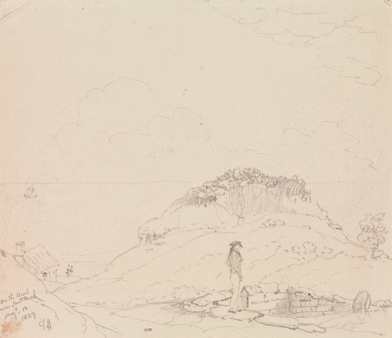 Sandrock yakınlarındaki Sahilde, 13 Ağustos 1829 by Capt. Thomas Hastings